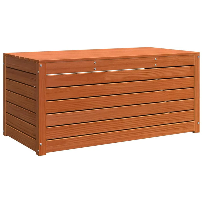Wooden Garden Storage Box – Wax Brown Solid Pine | 101cm Outdoor Storage VIDAXL - Little and Giant Explorers vidaXL