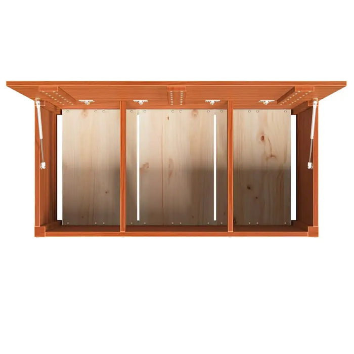 Wooden Garden Storage Box – Wax Brown Solid Pine | 101cm Outdoor Storage VIDAXL - Little and Giant Explorers vidaXL