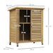 Wooden Garden Storage Shed in Natural (87 x 46.5 x 96.5cm) - Little and Giant Explorers Outsunny