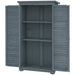 Wooden Garden Storage Cupboard – Grey | Fir Wood - Double Shutter Doors OUTSUNNY - Little and Giant Explorers Outsunny