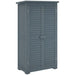 Wooden Garden Storage Cupboard – Grey | Fir Wood - Double Shutter Doors OUTSUNNY - Little and Giant Explorers Outsunny