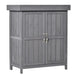 Wooden Garden Storage Shed – Dark Grey Fir Wood | Hinged Roof - Double Doors OUTSUNNY - Little and Giant Explorers Outsunny