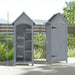 Wooden Garden Storage Shed – Grey Fir Wood | Asphalt Roof - Multi-Tier Shelves OUTSUNNY - Little and Giant Explorers Outsunny