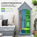 Wooden Garden Storage Shed – Grey Fir Wood | Asphalt Roof - Multi-Tier Shelves OUTSUNNY - Little and Giant Explorers Outsunny