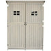 Wooden Garden Shed with Two Windows in Grey (127.5 x 50 x 164cm) - Little and Giant Explorers Outsunny
