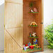 Wooden Garden Storage Shed – Grey | Fir Wood - 3 Detachable Shelves OUTSUNNY - Little and Giant Explorers Outsunny