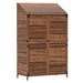 Wooden Garden Storage Shed – Mixed Brown | Fir Wood - Double Doors OUTSUNNY - Little and Giant Explorers Outsunny