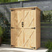 Wooden Garden Storage Shed – Natural Finish | Double Doors - Shelves OUTSUNNY - Little and Giant Explorers Outsunny