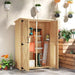 Wooden Garden Storage Shed – Natural Finish | Double Doors - Shelves OUTSUNNY - Little and Giant Explorers Outsunny