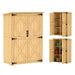 Wooden Garden Storage Shed – Natural Finish | Double Doors - Shelves OUTSUNNY - Little and Giant Explorers Outsunny
