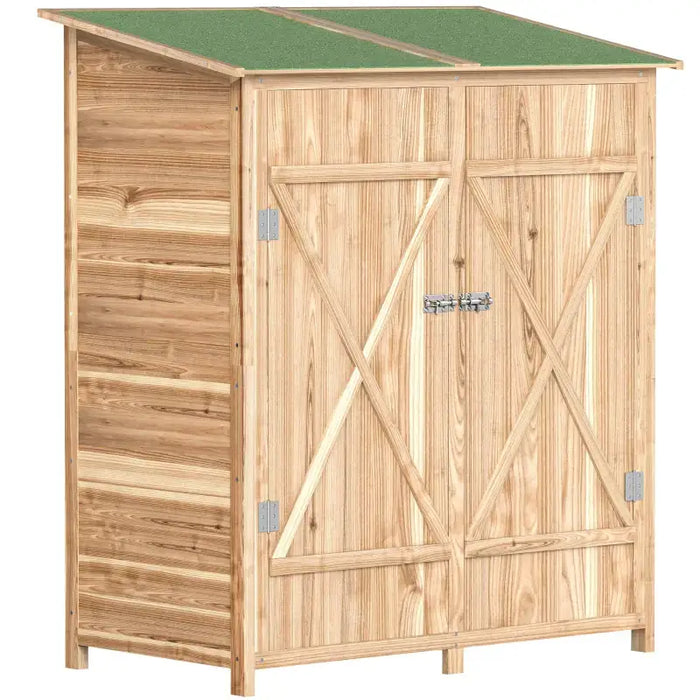Wooden Garden Storage Shed – Natural Fir | Double-Layer Removable Table OUTSUNNY - Little and Giant Explorers Outsunny