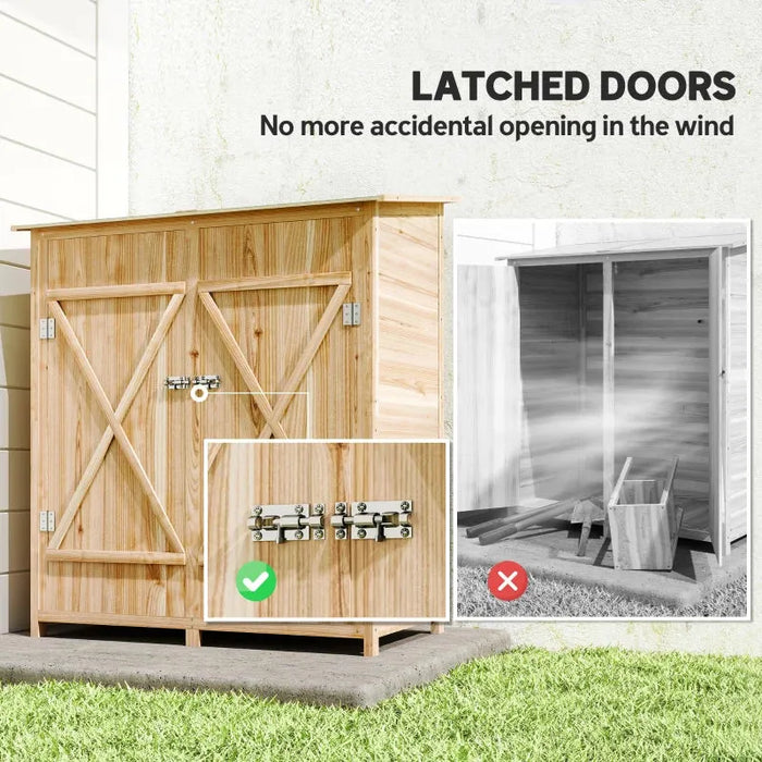 Wooden Garden Storage Shed – Natural Fir | Double-Layer Removable Table OUTSUNNY - Little and Giant Explorers Outsunny