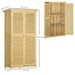 Wooden Garden Storage Shed – Natural | Fir Wood - Multi-Compartment Design OUTSUNNY - Little and Giant Explorers Outsunny