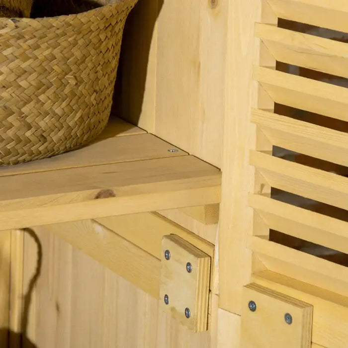 Wooden Garden Storage Shed – Natural | Fir Wood - Multi-Compartment Design OUTSUNNY - Little and Giant Explorers Outsunny