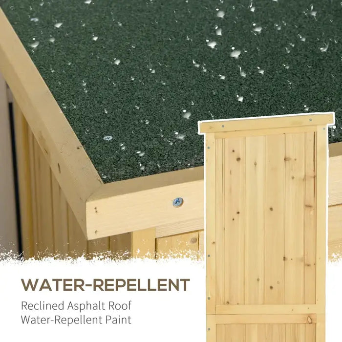 Wooden Garden Storage Shed – Natural | Fir Wood - Multi-Compartment Design OUTSUNNY - Little and Giant Explorers Outsunny