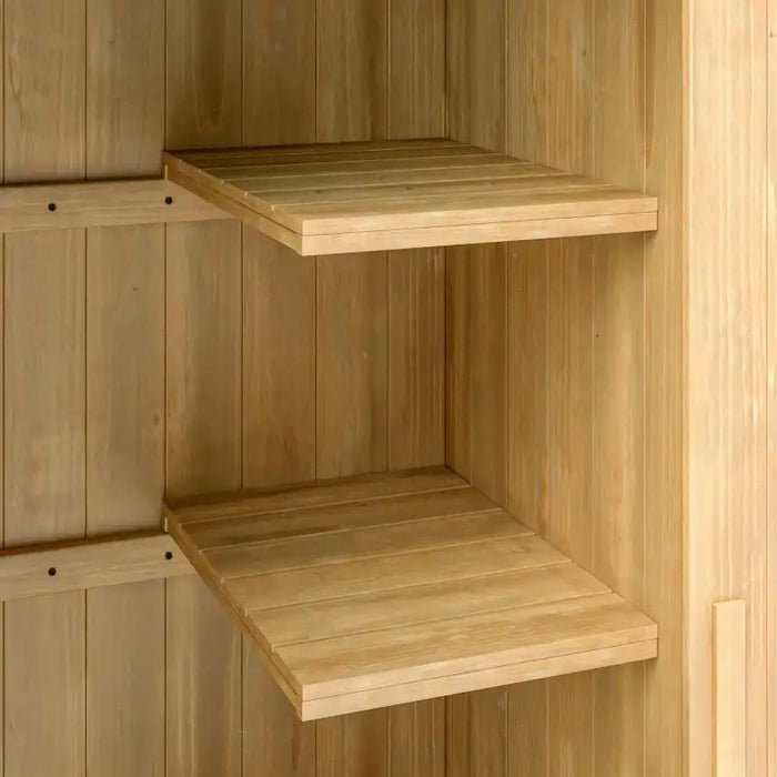 Garden Storage Shed – Fir Wood Outdoor Tool Cabinet | Bitumen Roof with Multi-Tier Layout OUTSUNNY - Little and Giant Explorers Outsunny