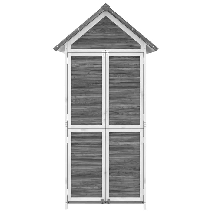 Wooden Garden Tool Shed in Grey (89 x 52.5 x 175cm) - Little and Giant Explorers vidaXL