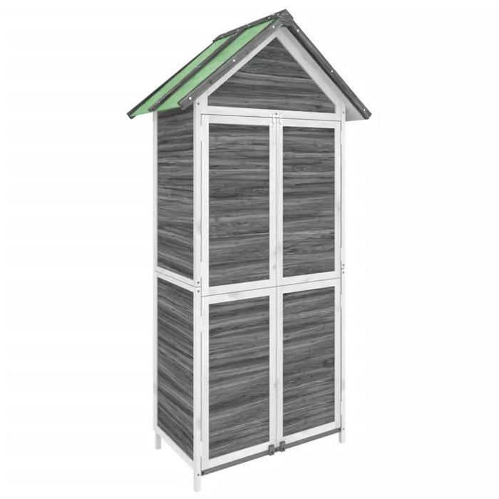 Wooden Garden Tool Shed in Grey (89 x 52.5 x 175cm) - Little and Giant Explorers vidaXL