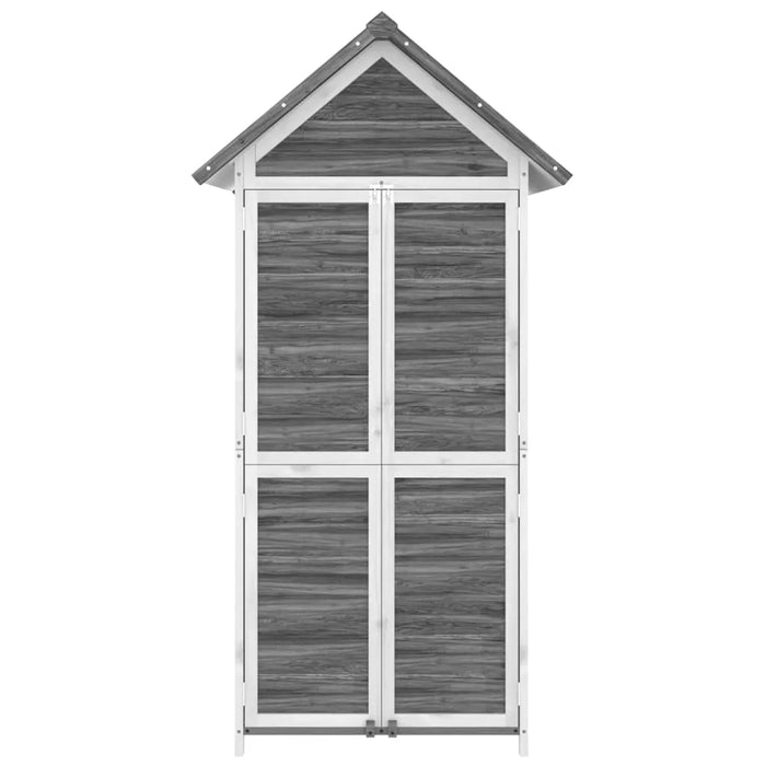 Wooden Garden Tool Shed in Grey (89 x 52.5 x 175cm) - Little and Giant Explorers vidaXL