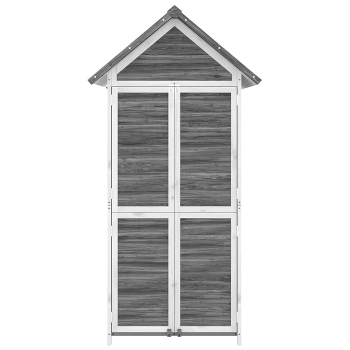 Wooden Garden Tool Shed in Grey (89 x 52.5 x 175cm) - Little and Giant Explorers vidaXL