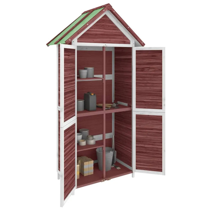 Wooden Garden Tool Shed in Mocha (89 x 52.5 x 175cm) - Little and Giant Explorers vidaXL