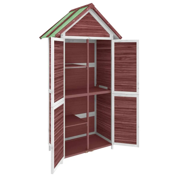 Wooden Garden Tool Shed in Mocha (89 x 52.5 x 175cm) - Little and Giant Explorers vidaXL