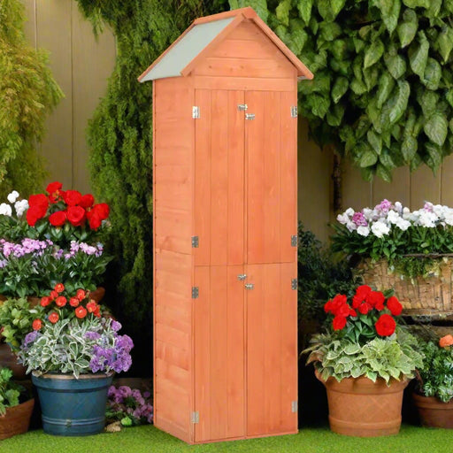Wooden Garden Storage Shed (71 x 60 x 213cm) - Little and Giant Explorers vidaXL
