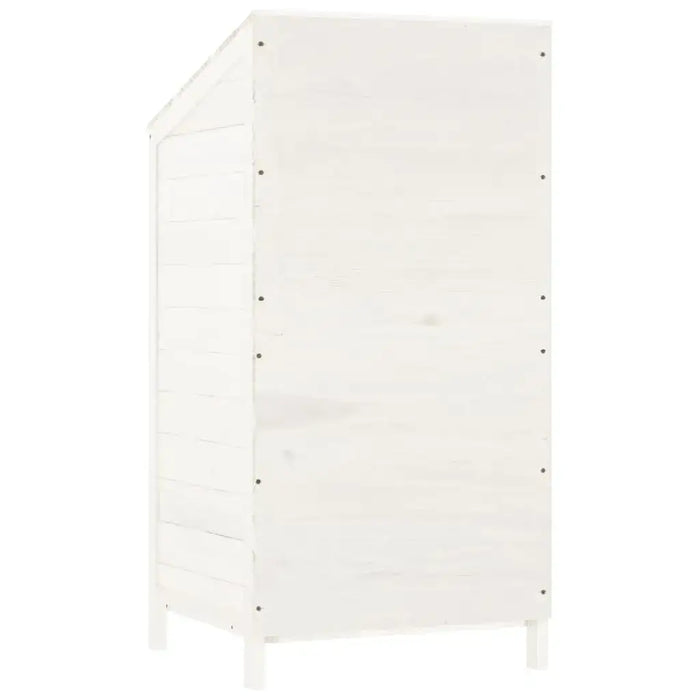 Wooden Garden Shed in White and Solid Wood Fir (55 x 52 x 112cm) - Little and Giant Explorers vidaXL