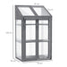 Wooden Cold Frame Polycarbonate Greenhouse with Openable Top Cover and Double Door Grow House for Flower, Vegetable and Plants - Little and Giant Explorers Outsunny