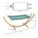 Garden Hammock with Triple-Head Eucalyptus Wood Arc Frame - Little and Giant Explorers Outsunny