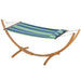 Garden Hammock with Triple-Head Eucalyptus Wood Arc Frame - Little and Giant Explorers Outsunny