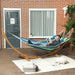 Garden Hammock with Triple-Head Eucalyptus Wood Arc Frame - Little and Giant Explorers Outsunny
