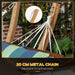 Garden Hammock with Triple-Head Eucalyptus Wood Arc Frame - Little and Giant Explorers Outsunny
