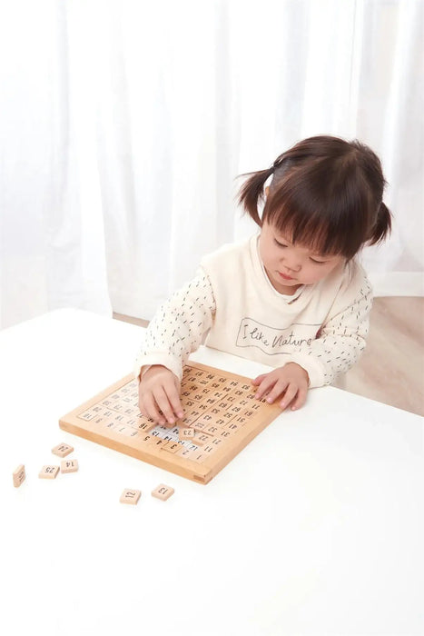 Wooden Hundred Board – Montessori Counting Toy | 1–100 Number Squares and Storage Bag LELIN - Little and Giant Explorers Lelin