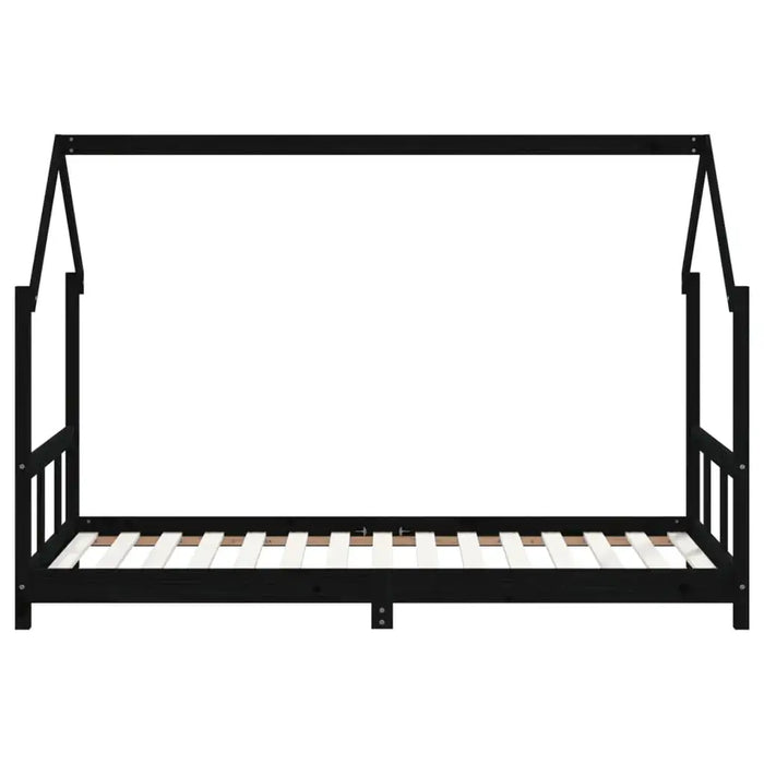 Kids Bed Frame in Black and Solid Wood Pine (90 x 190cm) - Little and Giant Explorers vidaXL