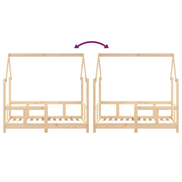 Kids Bed Frame in Solid Wood Pine (70 x 140cm) - Little and Giant Explorers vidaXL