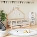 Wooden Kids Bed Frame Untreated 70x140cm | House Design with Storage Drawer - Little and Giant Explorers vidaXL