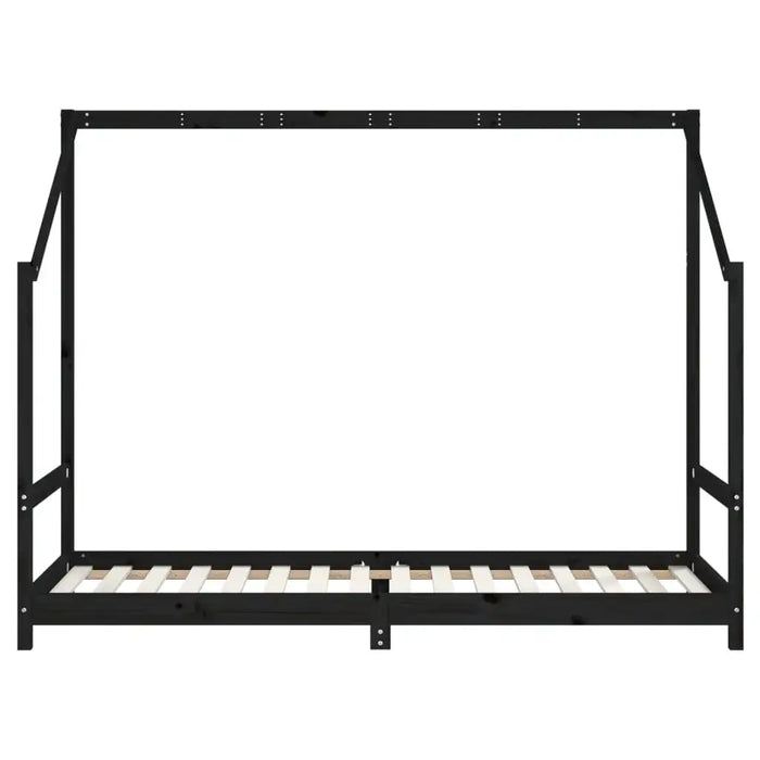 Kids Bed Frame in Black and Solid Wood Pine 2x(80 x 200cm) - Little and Giant Explorers vidaXL