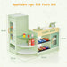 Kids Wooden Play Supermarket with Accessories in Green - Little and Giant Explorers Costway
