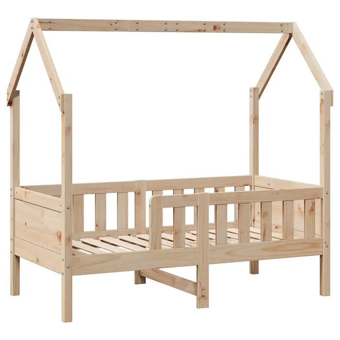 Wooden Kids House Bed Frame - Pine 80x160cm | Playful Design with Rails VIDAXL - Little and Giant Explorers vidaXL