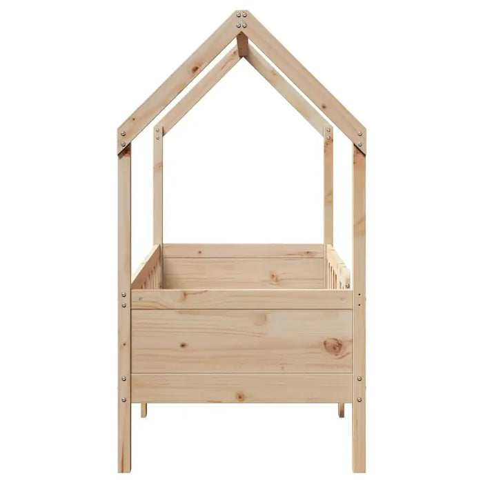 Wooden Kids House Bed Frame - Pine 80x160cm | Playful Design with Rails VIDAXL - Little and Giant Explorers vidaXL