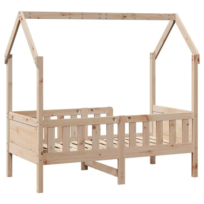 Wooden Kids House Bed Frame - Pine 80x160cm | Playful Design with Rails VIDAXL - Little and Giant Explorers vidaXL