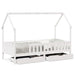 Kids Bed Frame with Drawers in White and Solid Wood (80 x 200cm) - Little and Giant Explorers vidaXL