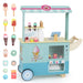 Kids Pretend Play Ice Cream Cart Playset in Green - Little and Giant Explorers Costway