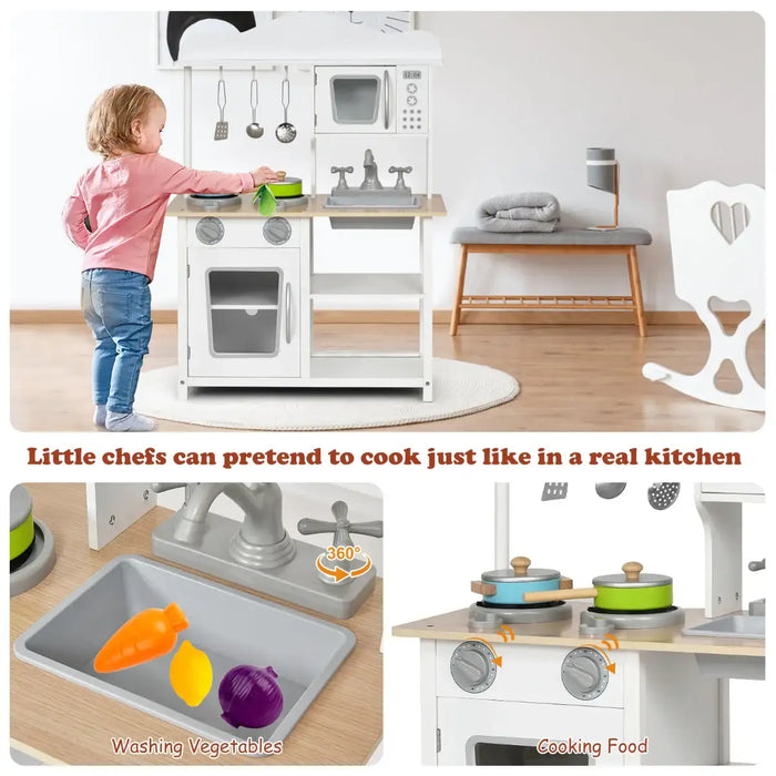 Kids Kitchen Playset | Realistic Cooking Experience with Interactive Features - Little and Giant Explorers Costway