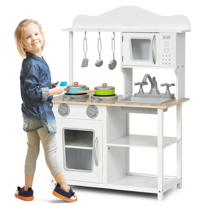Kids Kitchen Playset | Realistic Cooking Experience with Interactive Features - Little and Giant Explorers Costway