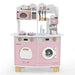 Wooden Kids Kitchen Playset with Coffee Maker in Pink - Little and Giant Explorers Costway