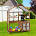Kids Mud Kitchen | Fir Wood Construction with Outdoor Canopy - Little and Giant Explorers Costway