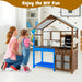Kids Mud Kitchen | Fir Wood Construction with Outdoor Canopy - Little and Giant Explorers Costway