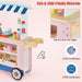 Kids Play Food Cart Pink | Mobile with 30 Accessories and POS System - Little and Giant Explorers Costway